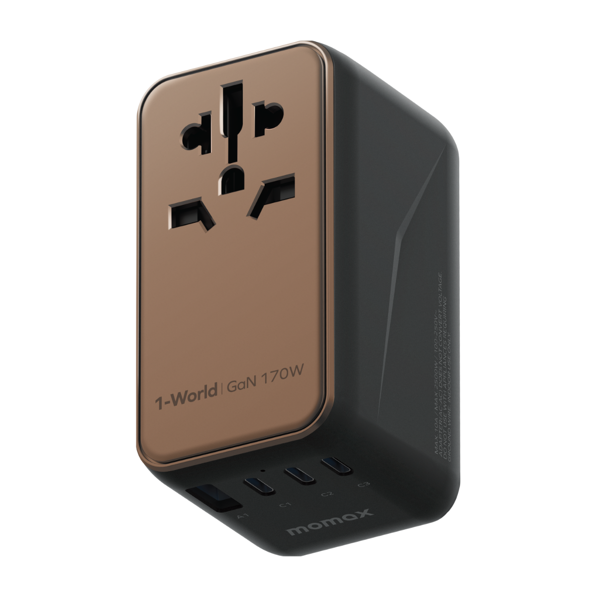 Momax 1-World (170W) GaN PD (4-Port) USB Type-C Charger / AC Plug / Travel Adapter