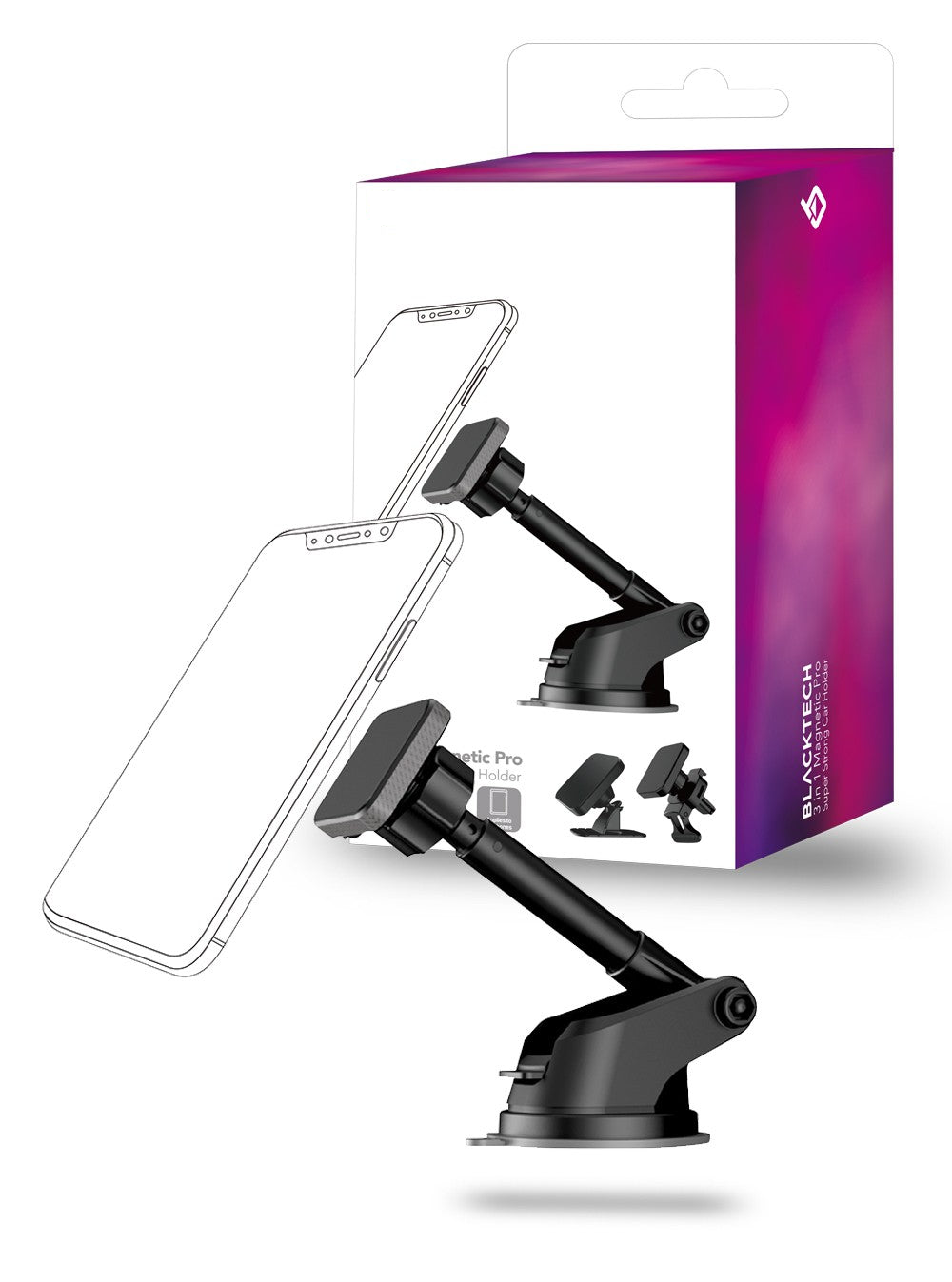 BLACKTECH Super Strong Magnetic Pro 3 in 1 Holder
