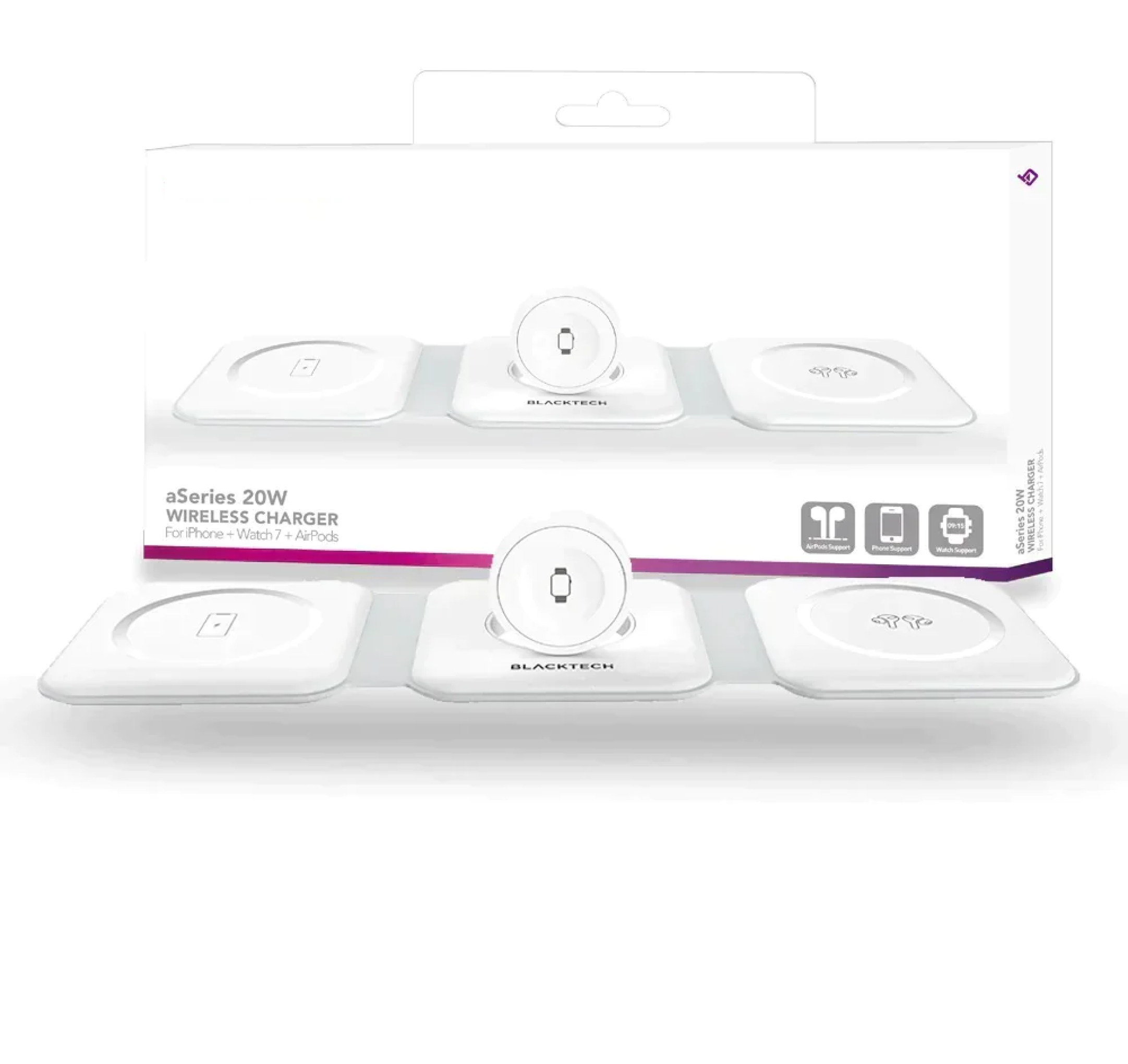 BLACKTECH aSeries 3 in 1 20w Wireless Charger MHW1 for Apple iPhone Apple Watch Apple AirPods