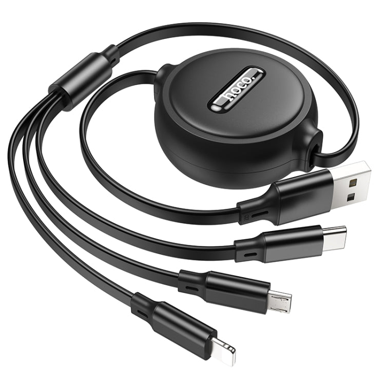 Hoco X75 Retractable 3 in 1 Cable Lightning Micro USB Type C